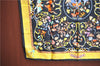 Authentic HERMES Carre 90 Scarf "PIERRES dORIENT et dOCCIDENT" Silk Black J7191