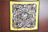 Authentic HERMES Carre 90 Scarf "PIERRES dORIENT et dOCCIDENT" Silk Black J7191