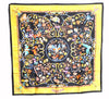 Auth HERMES Carre 90 Scarf "PIERRES d'ORIENT et d'OCCIDENT" Silk Black Box J7194