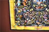 Auth HERMES Carre 90 Scarf "PIERRES d'ORIENT et d'OCCIDENT" Silk Black Box J7194