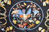 Auth HERMES Carre 90 Scarf "PIERRES d'ORIENT et d'OCCIDENT" Silk Black Box J7194