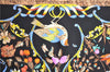 Auth HERMES Carre 90 Scarf "PIERRES d'ORIENT et d'OCCIDENT" Silk Black Box J7194