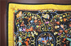 Authentic HERMES Carre 90 Scarf "PIERRES D'ORIENT et dOCCIDENT" Silk Black J7197