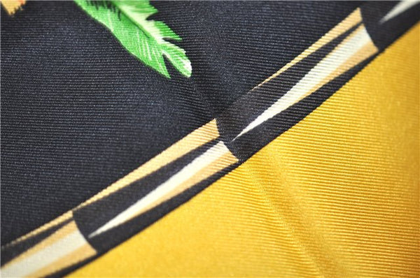 Authentic HERMES Carre 90 Scarf "BRAZIL" Silk Yellow Black J7198