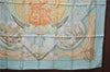 Authentic HERMES Carre 90 Scarf "Au dela des cinq mers" Silk Light Blue J7199