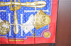 Authentic HERMES Carre 90 Scarf "SELLES A HOUSSE" Silk Red J7200