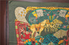 Authentic HERMES Carre 90 Scarf "ART des STEPPES" Silk Green J7201