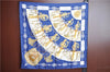 Authentic HERMES Carre 90 Scarf "Cliquetis" Silk Navy Blue J7202