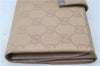 Authentic GUCCI Long Wallet Purse GG Canvas Leather 74210 Beige J7217