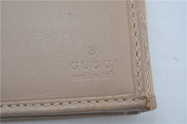 Authentic GUCCI Long Wallet Purse GG Canvas Leather 74210 Beige J7217