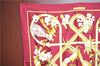 Authentic HERMES Carre 90 Scarf "Caraibes" Silk Bordeaux Red J7225