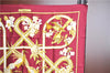 Authentic HERMES Carre 90 Scarf "Caraibes" Silk Bordeaux Red J7225