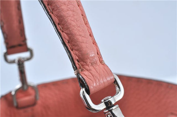 Authentic FENDI Selleria Shoulder Hand Bag Purse Leather Pink J7228