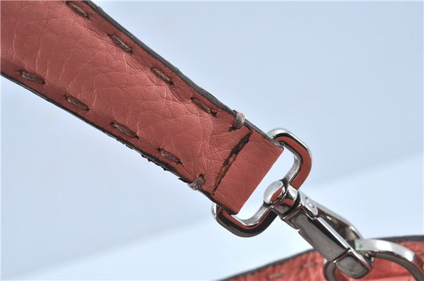 Authentic FENDI Selleria Shoulder Hand Bag Purse Leather Pink J7228