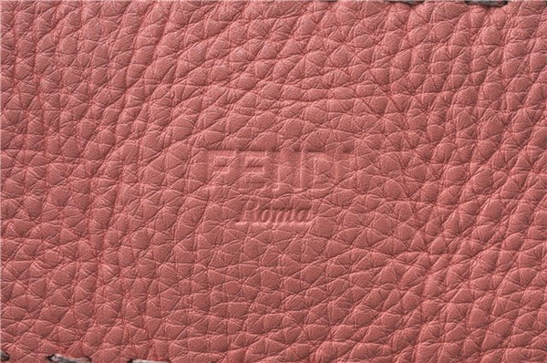 Authentic FENDI Selleria Shoulder Hand Bag Purse Leather Pink J7228