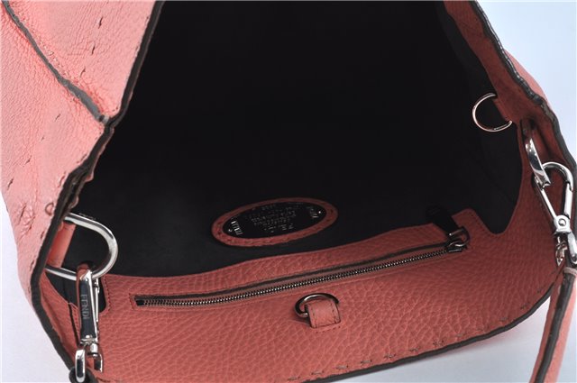 Authentic FENDI Selleria Shoulder Hand Bag Purse Leather Pink J7228
