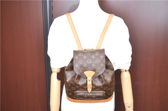 Authentic Louis Vuitton Monogram Montsouris MM Backpack M51136 LV J7245