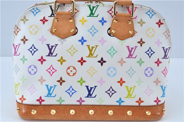 Auth Louis Vuitton Monogram Multicolor Alma PM Hand Bag White M92647 LV J7306