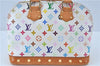 Auth Louis Vuitton Monogram Multicolor Alma PM Hand Bag White M92647 LV J7306