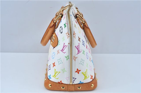 Auth Louis Vuitton Monogram Multicolor Alma PM Hand Bag White M92647 LV J7306