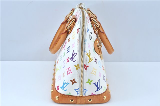 Auth Louis Vuitton Monogram Multicolor Alma PM Hand Bag White M92647 LV J7306