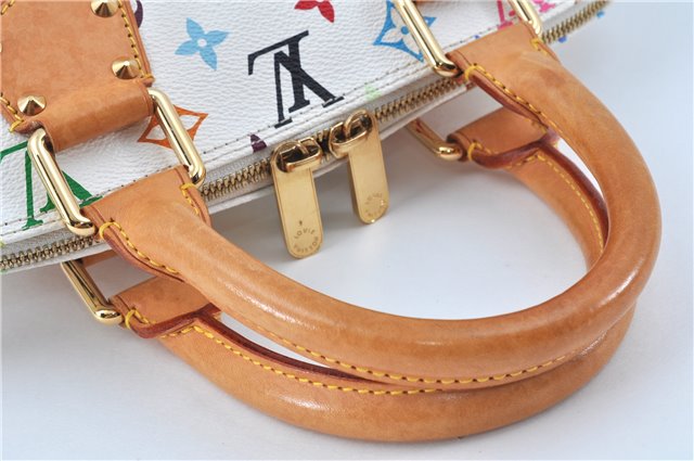 Auth Louis Vuitton Monogram Multicolor Alma PM Hand Bag White M92647 LV J7306
