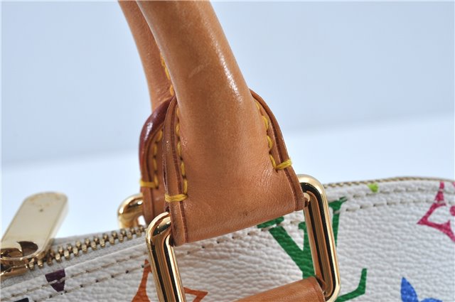 Auth Louis Vuitton Monogram Multicolor Alma PM Hand Bag White M92647 LV J7306
