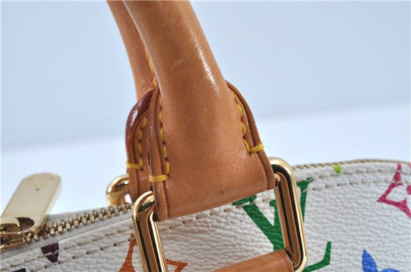 Auth Louis Vuitton Monogram Multicolor Alma PM Hand Bag White M92647 LV J7306