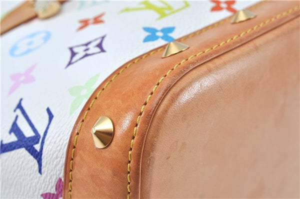 Auth Louis Vuitton Monogram Multicolor Alma PM Hand Bag White M92647 LV J7306