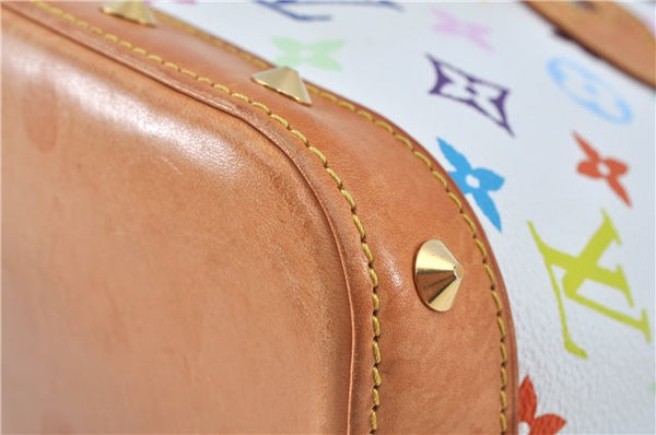 Auth Louis Vuitton Monogram Multicolor Alma PM Hand Bag White M92647 LV J7306