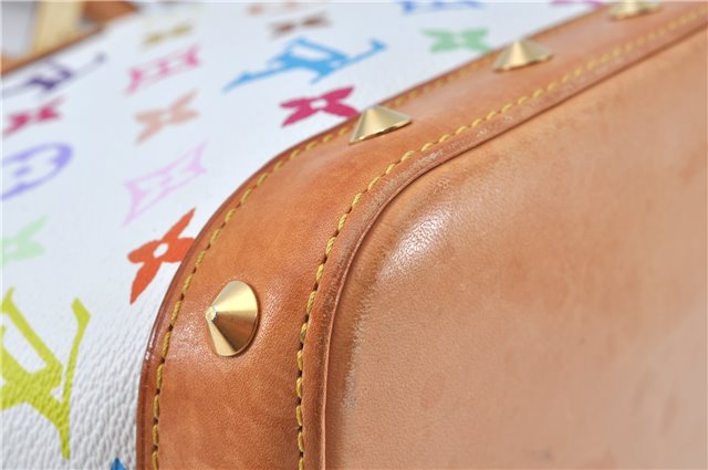 Auth Louis Vuitton Monogram Multicolor Alma PM Hand Bag White M92647 LV J7306