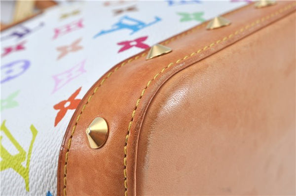 Auth Louis Vuitton Monogram Multicolor Alma PM Hand Bag White M92647 LV J7306