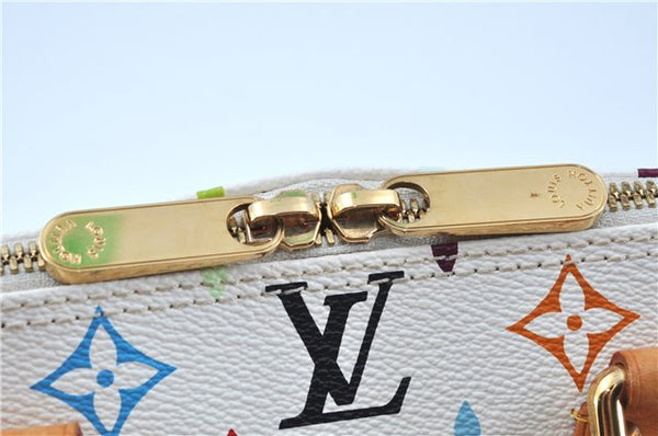 Auth Louis Vuitton Monogram Multicolor Alma PM Hand Bag White M92647 LV J7306