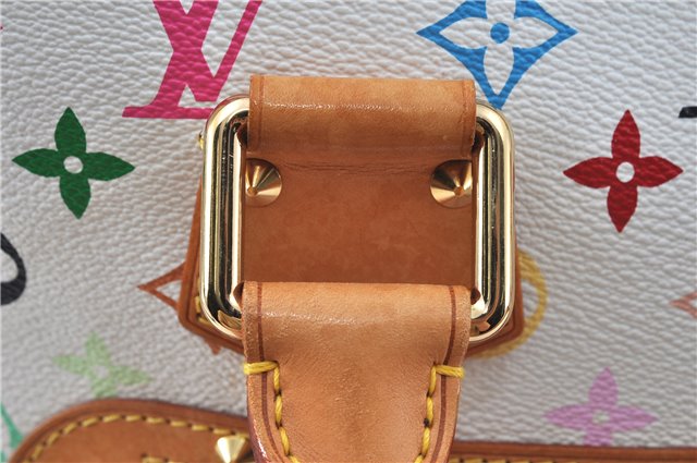 Auth Louis Vuitton Monogram Multicolor Alma PM Hand Bag White M92647 LV J7306