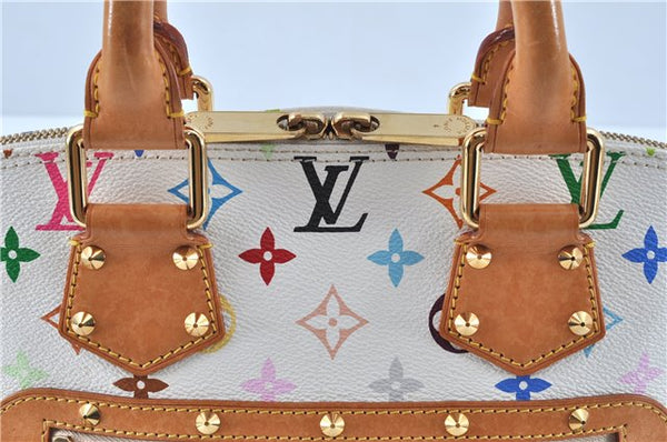 Auth Louis Vuitton Monogram Multicolor Alma PM Hand Bag White M92647 LV J7306