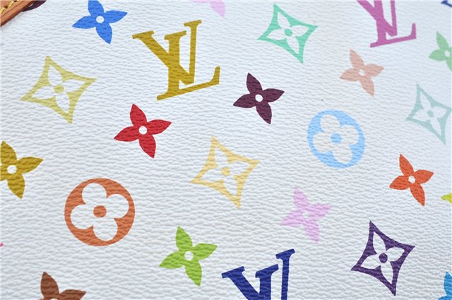 Auth Louis Vuitton Monogram Multicolor Alma PM Hand Bag White M92647 LV J7306