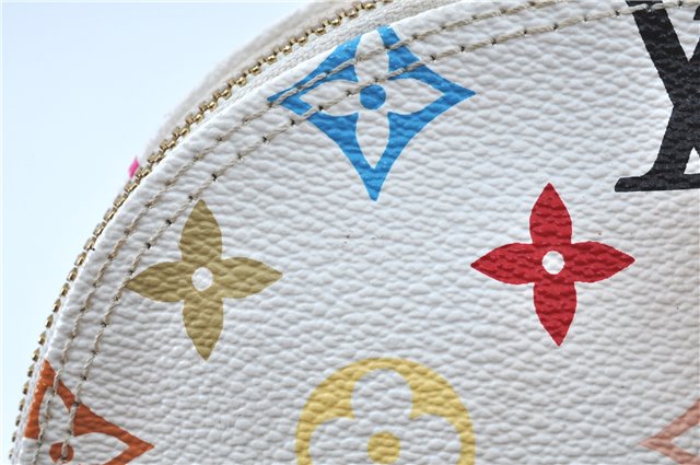 Auth Louis Vuitton Monogram Multicolor Alma PM Hand Bag White M92647 LV J7306