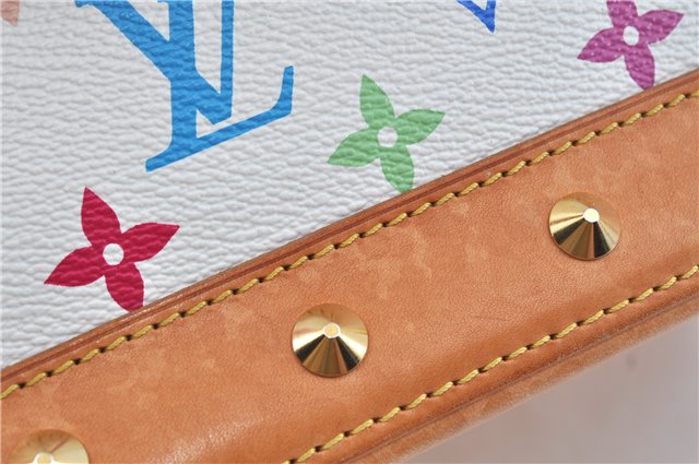 Auth Louis Vuitton Monogram Multicolor Alma PM Hand Bag White M92647 LV J7306