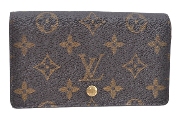 Auth Louis Vuitton Monogram Porte Monnaie Billets Tresor Wallet M61730 LV J7320