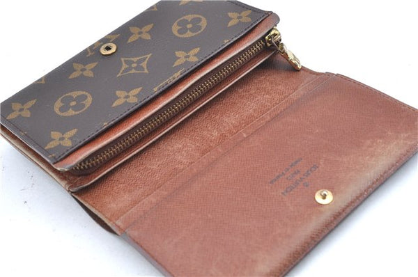 Auth Louis Vuitton Monogram Porte Monnaie Billets Tresor Wallet M61730 LV J7320