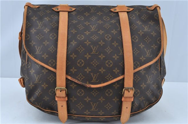 Authentic Louis Vuitton Monogram Saumur 43 Shoulder Cross Bag M42252 LV J7362