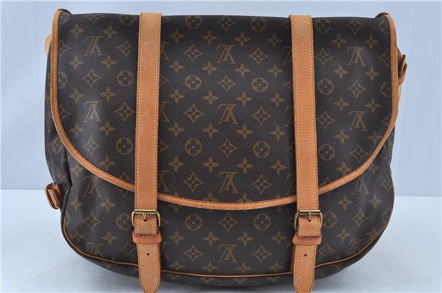 Authentic Louis Vuitton Monogram Saumur 43 Shoulder Cross Bag M42252 LV J7362