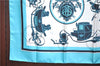 Authentic HERMES Carre 90 Scarf Horse Carrige Motif Silk Light Blue J7396