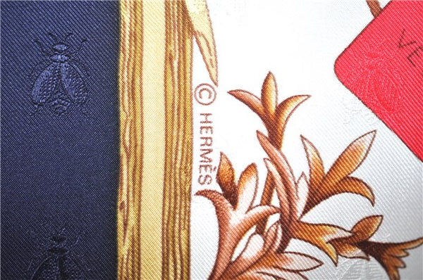 Authentic HERMES Carre 90 Scarf "Herbier de Gavarnie" Silk Navy Blue Box J7398