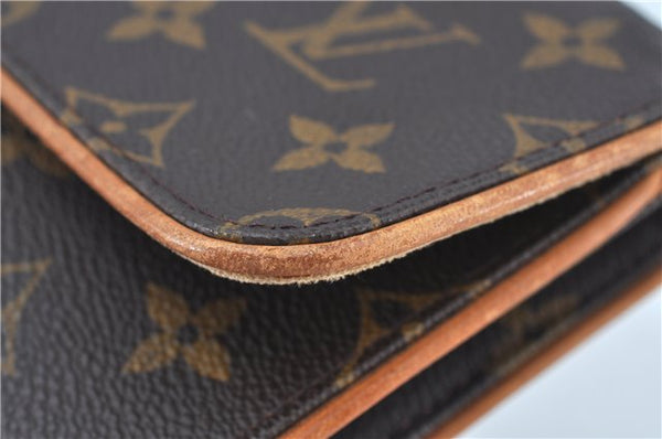 Authentic Louis Vuitton Monogram Pochette Twin GM Shoulder Bag M51852 LV J7411