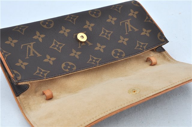 Authentic Louis Vuitton Monogram Pochette Twin GM Shoulder Bag M51852 LV J7411