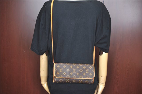 Authentic Louis Vuitton Monogram Pochette Twin GM Shoulder Bag M51852 LV J7411