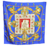 Authentic HERMES Carre 90 Scarf "HOMMAGE A CHARLES GARNIER" Silk Blue J7417