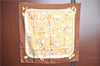 Authentic HERMES Carre 90 Scarf "Couvee D'Hermes" Silk Brown J7418