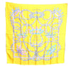 Authentic HERMES Carre 90 Scarf "LE SACRE du PRINTEMPS" Silk Yellow J7419